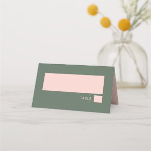 Carte De Placement Typographie en gras Bat mitzvah vert rose simple 