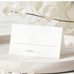 Carte De Placement Typographie Or Mariage simple Numéro de table