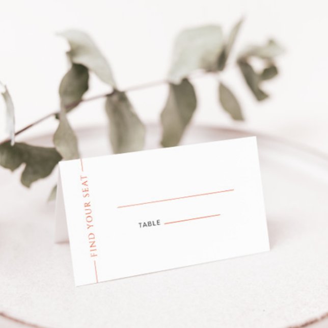 Carte De Placement Typographie Orange moderne Carte Mariage pliée (Créateur téléchargé)