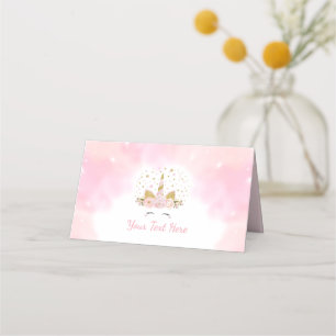 Carte De Placement Unicorne rose magique Nuages de galaxie Décor d'an