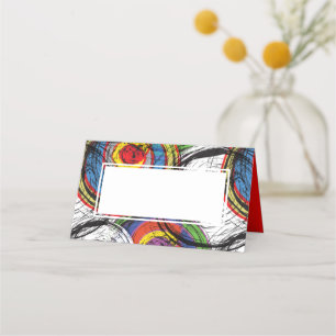 Carte De Placement Urban Grunge Graffiti Swirls Dinner Party