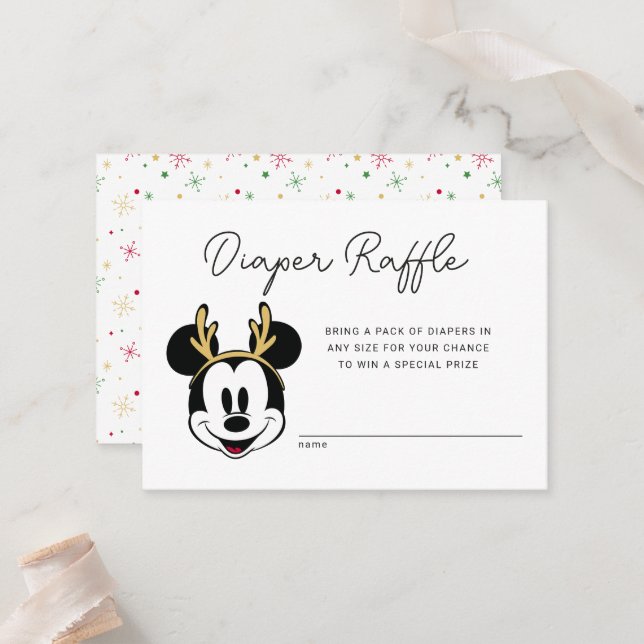 Carte De Placement Vacances Mickey et Baby shower d'amis (Devant/Arrière en situation)