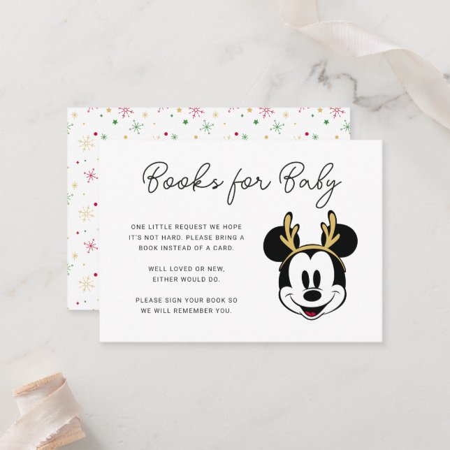 Carte De Placement Vacances Mickey et Baby shower d'amis (Devant/Arrière en situation)