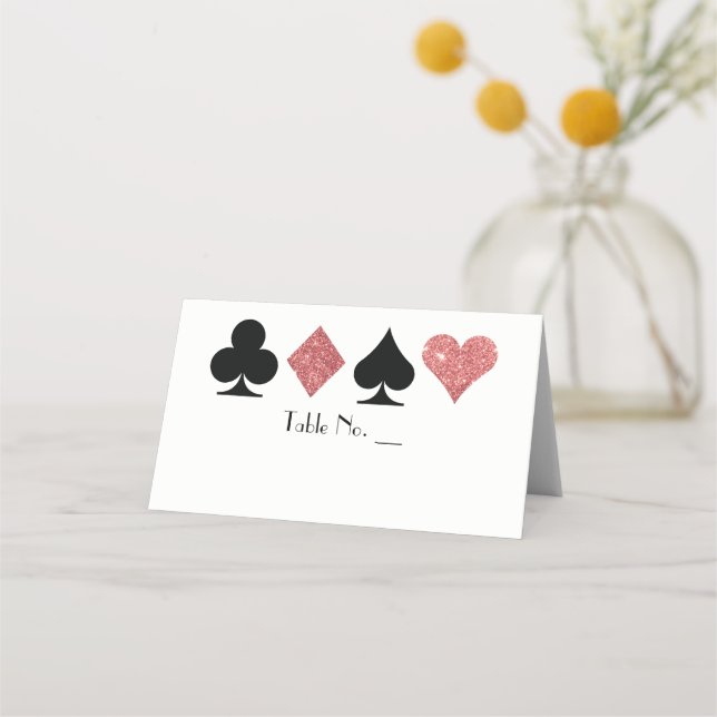 Carte De Placement Vegas Pink Faux Parties scintillant Carte Place av (Devant)