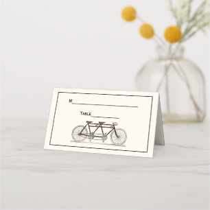 Carte De Placement Vélo vintage Construit Pour 2 Vélo Tandem Rouge Iv