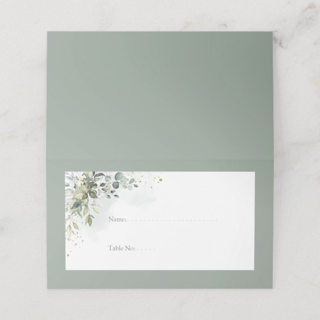 Carte De Placement Verdure botanique Réception aquarelle florale (Extérieur déplié)