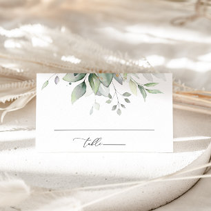Carte De Placement Verdure, Eucalyptus Feuilles, Boho, Fête des marié