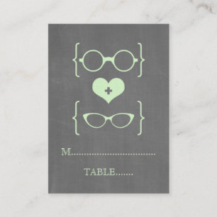 Carte De Placement Verres Geeky Vert Chalboard Plaques