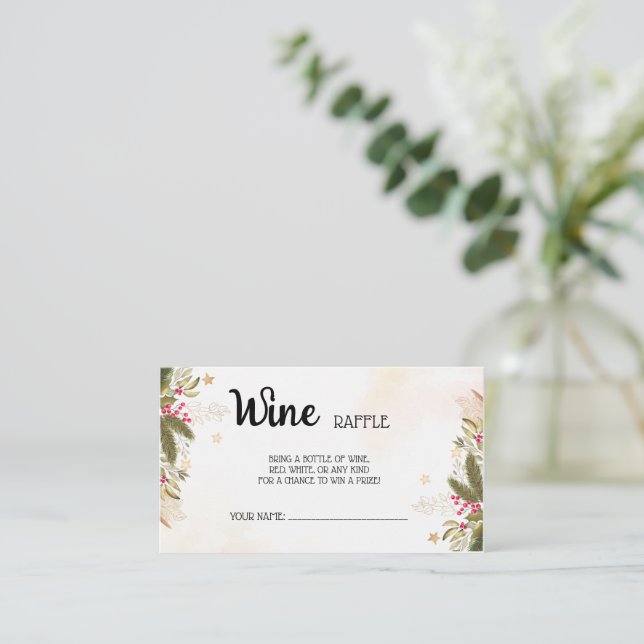 Carte De Placement Vin Raffle billet Fête des mariées de Noël (Debout devant)