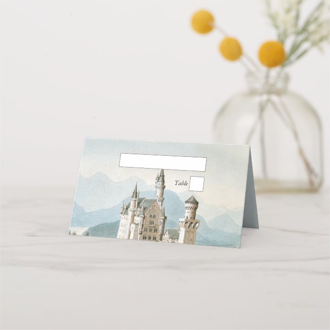 Carte De Placement Vintage Fairytale Castle Rustic Forest Mariage (Devant)