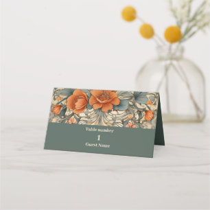 Carte De Placement Vintage Floral Art Nouveau Mariage
