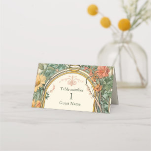 Carte De Placement Vintage Floral Art Nouveau Mariage