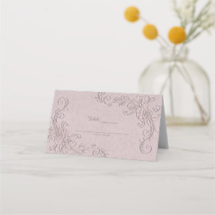 Carte De Placement Vintage Glamour rustique Élégant Mariage Rose Tabl