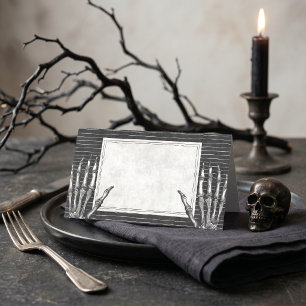 Carte De Placement Vintage gothique squelette Halloween