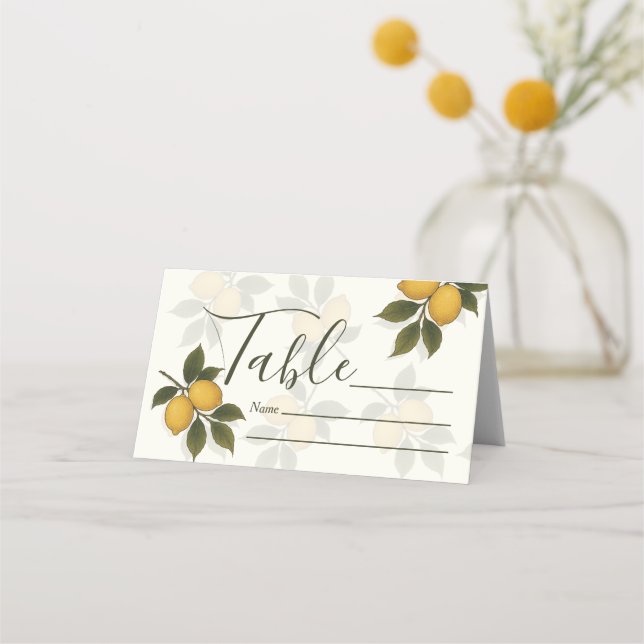 Carte De Placement Vintage Mediterranean Lemon Botanical (Devant)