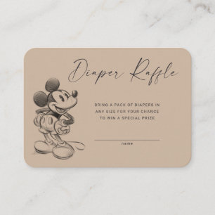 Carte De Placement Vintage Mickey Baby shower de la souris Raffin de