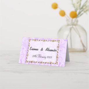 Carte De Placement Vintage Purple Mariage damassé