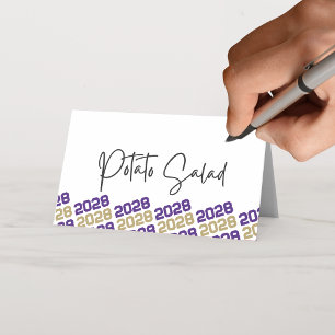 Carte De Placement Violet & Or Année de la promotion pliable Nourritu
