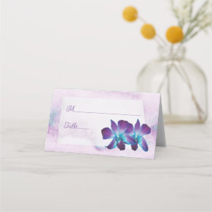Carte De Placement Violet Turquoise Bleu Dendrobium Mariage orchidée