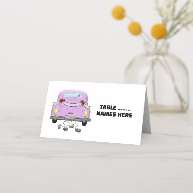 Carte De Placement Voiture mariage et boîtes rétro Plaques de placeme (Devant)