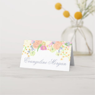 Carte De Placement Watercolor Floral Garden Party