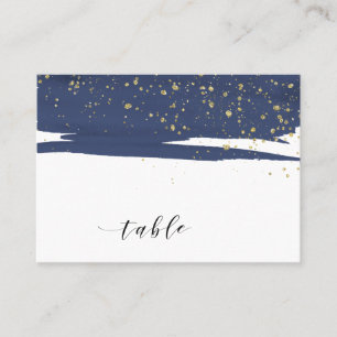 Carte De Placement Watercolor Marine & Gold Mariage Escort Place Cart