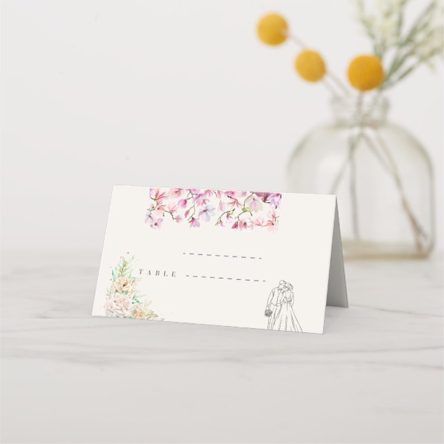 Carte De Placement Wedding Folded Place Cards (Devant)