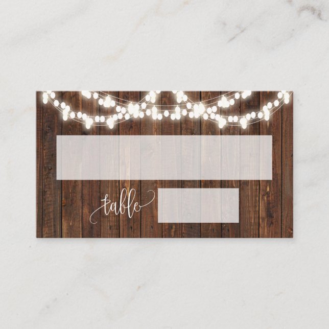 Carte De Placement Western Country Douche Mariage Plat Place Card (Devant)