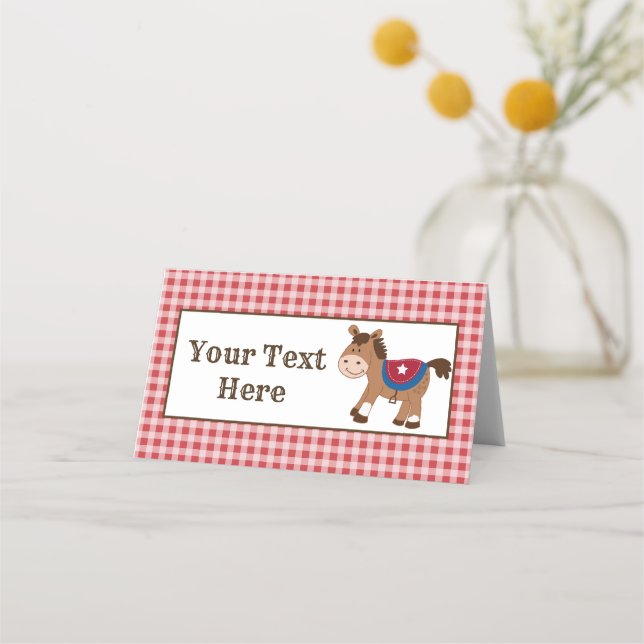 Carte De Placement Western Horse Cowboy Party Plaques (Devant)