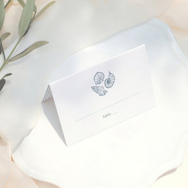 Carte De Placement Whimsical Doodle Blue Wedding Guest Table Number (Créateur téléchargé)