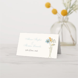 Carte De Placement Whimsical Wildflowers Meadow Wedding 