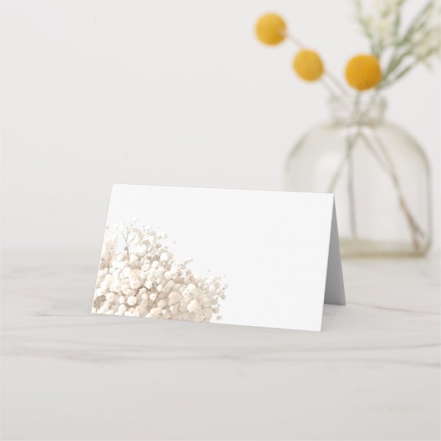 Carte De Placement white baby's breath flowers (Devant)