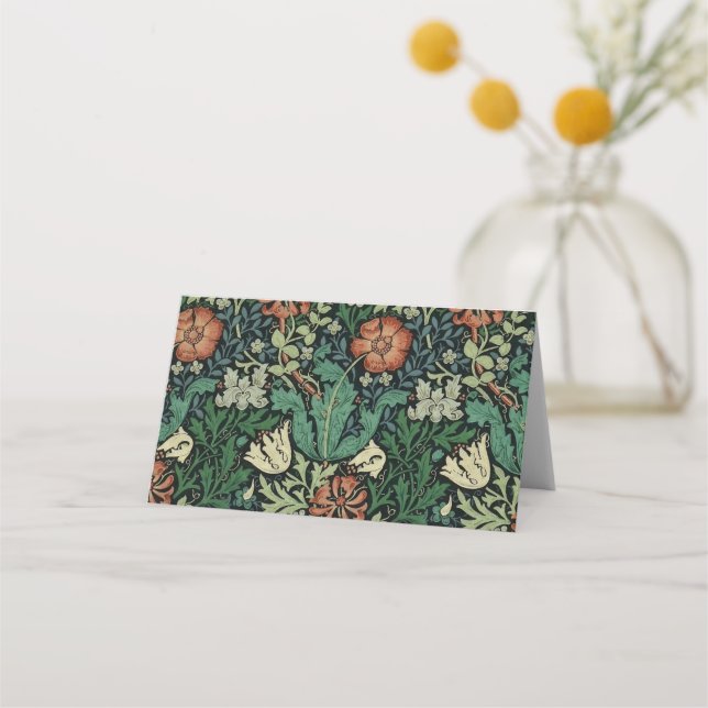 Carte De Placement William Morris Compton Floral Art (Devant)