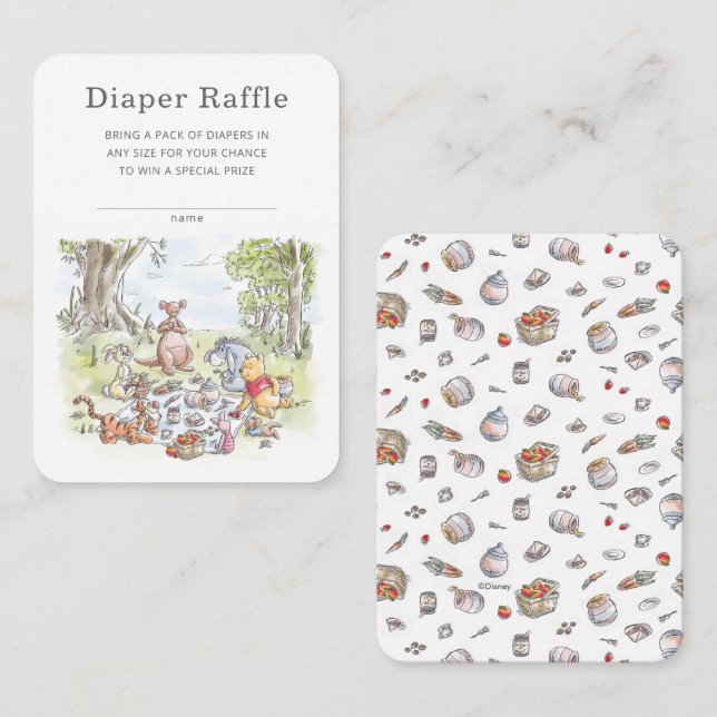Carte De Placement Winnie le Pooh & Pals Picnic Diaper Raffin Insérer (Devant / Derrière)