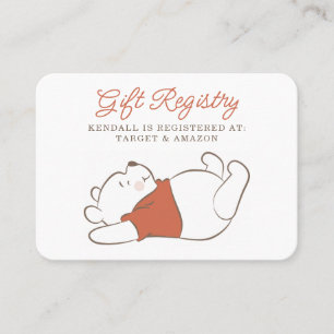 Carte De Placement Winnie L'Ourson sur la lune Registre Cadeaux