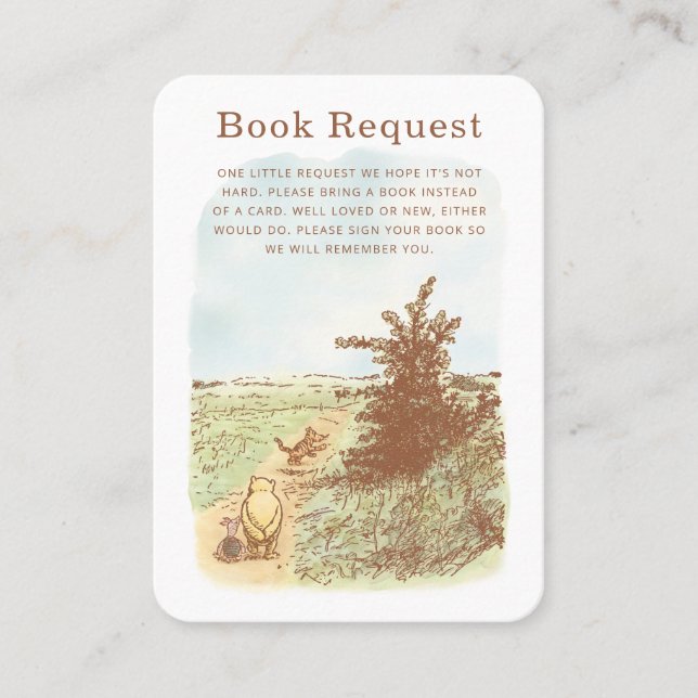 Carte De Placement Winnie the Pooh 100 acres Demande de livre de bois (Devant)