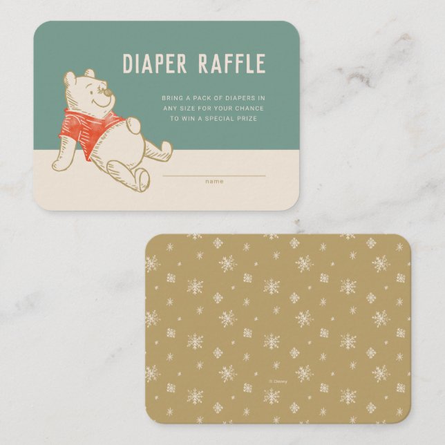 Carte De Placement Winnie the Pooh Livres hiver Diaper Raffle Insérer (Devant / Derrière)