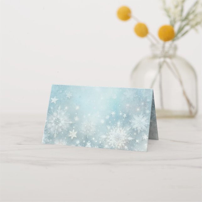 Carte De Placement Winter Wonderland Snowflake Mariage (Devant)