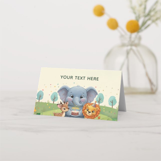 Carte De Placement Woodland Animals Sweet Birthday Tent (Devant)