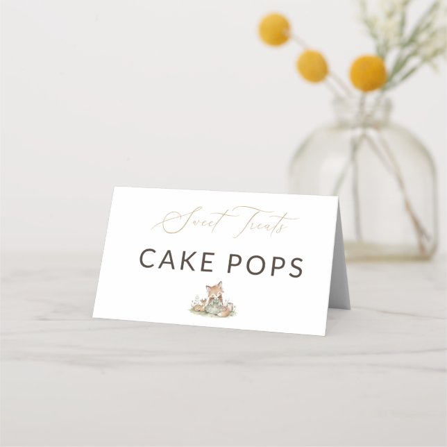 Carte De Placement Woodland Fox Girl Sweet Treats Cake Pops Food (Devant)