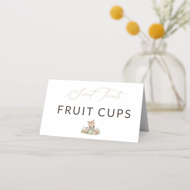 Carte De Placement Woodland Fox Girl Sweet Treats Fruit Cups Food (Devant)