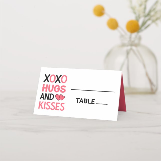Carte De Placement XOXO Embrasse la Fête des mariées mignonne Mariage (Devant)