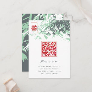 Carte De Placement Zen Bamboo Feuille double bonheur Mariage chinois