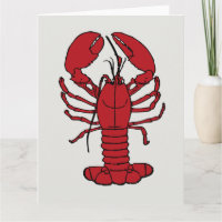 Carte de plage nautique de homard mignon