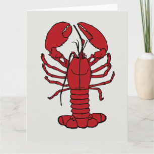 Carte de plage nautique de homard mignon