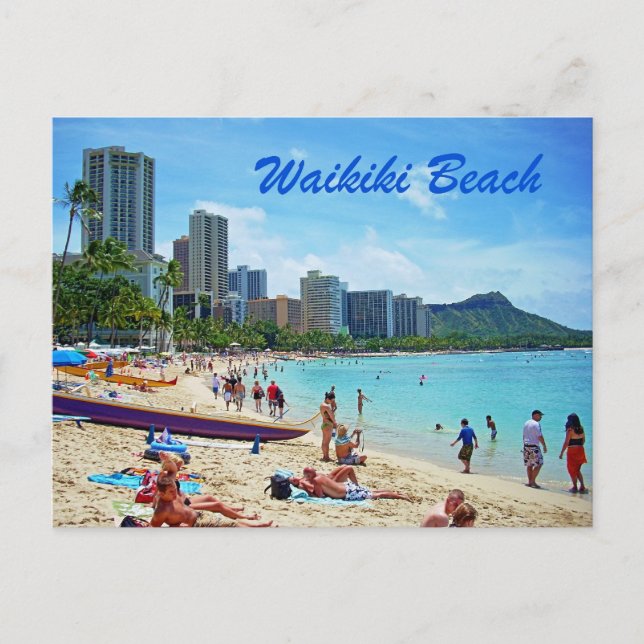 Carte de plage Waikiki (Devant)