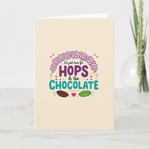Carte de plaisir de houblon et de chocolat