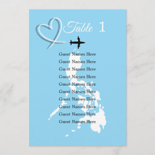 Carte de plan de mariage de destination aux Philip