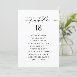Carte de plan de Mariage de script minimaliste noi