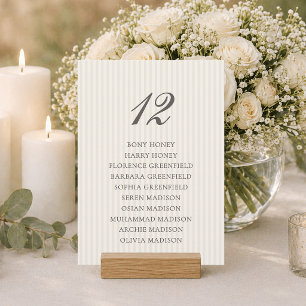 Carte de plan de table de mariage minimaliste à ra
